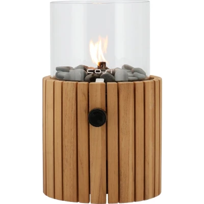Afbeelding van Cosiscoop Timber round gaslantaarn Ø 18cm (h:30cm) tuinaccessoire