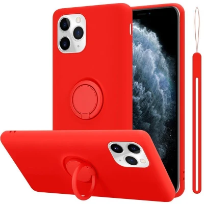 Afbeelding van Cadorabo Hoesje geschikt voor Apple iPhone 11 PRO in LIQUID ROOD Beschermhoes van flexibel TPU silicone Case Cover met ring