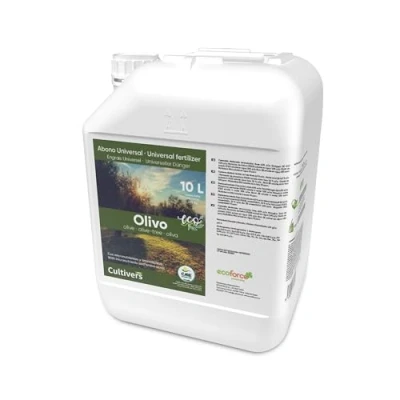 Afbeelding van CULTIVERS biologische meststof voor olijven 10 L. 100% vloeibare met macrovoedingsstoffen en micronutriënten. Verbetert de vruchtvorming, kwantiteit kwaliteit van