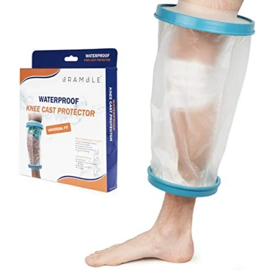 Afbeelding van Waterdichte gipshoes (Knie) Transparant, hoogwaardige siliconen Herbruikbaar, Flexibel &amp; Comfortabel Ideaal voor gebruik in het bad of onder de douche.