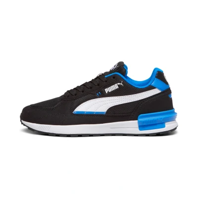 Afbeelding van Puma Graviton Jugend Sneakers laag voor kinderen, Maat: 37, Black white racing blue Textiel/ synthetisch
