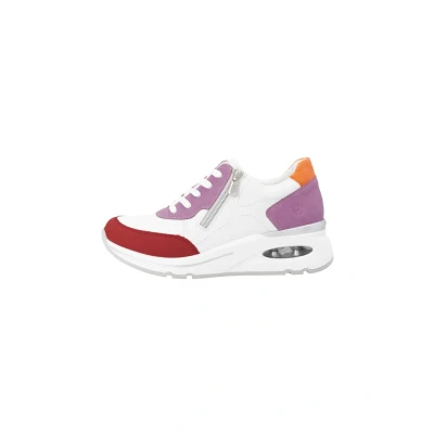 Afbeelding van Remonte Sneakers laag Flame white lilac orange white, Dames, Maat: 37, Leer/ synthetisch
