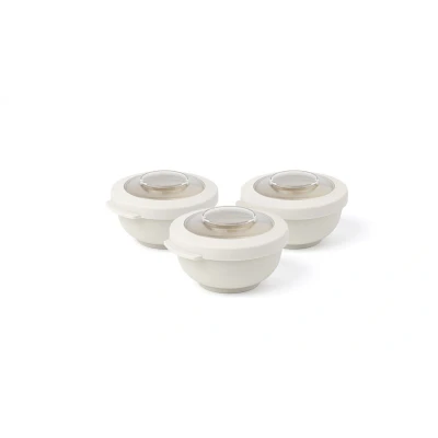 Afbeelding van Amuse Tylla Oat Snack set Perfect Afsluitbare Snackdoosjes Voor onderweg Vaatwas, magnetron, en diepvriesbestendig Lichtgrijs 3 x 200 ml