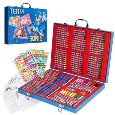 Afbeelding van SONIC THE HEDGEHOG Kunstset voor kinderen met 137 delen, kunstbenodigdheden, cadeaus jongens