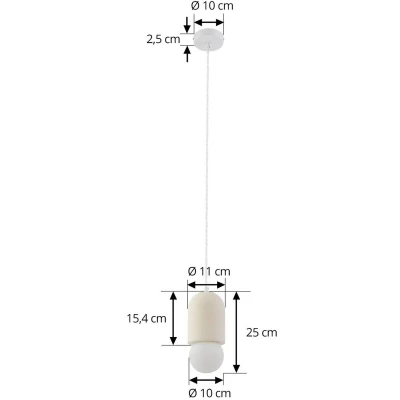 Afbeelding van Lindby hanglamp Nielson, Ø 11 cm, beige, gips