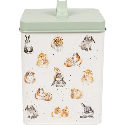 Afbeelding van Bewaarblik Cavia/Konijn Guinea Pig and Rabbit Treat Tin Voorraadblik Konijn, Cavia, Hamster Blik Voorraadbus