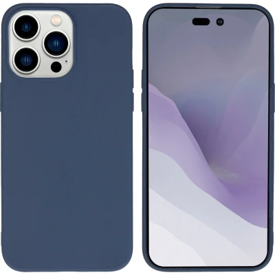 Afbeelding van iMoshion Hoesje Geschikt voor iPhone 14 Pro Max Siliconen Color Backcover Donkerblauw
