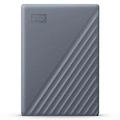 Afbeelding van WD My Passport harde schijf, werkt met USB C 5 TB (mobiele wachtwoordbeveiliging, back upsoftware, 3.2 Gen 1, 3 jaar garantie), siliciumgrijs