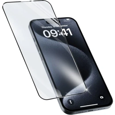 Afbeelding van Cellularline Glass Capsule iPh 15/15 Pro Transparant Beschermglas voor iPhone 15 en (1 Stuk, Apple Pro, 15), Smartphone beschermfolie, Zwart