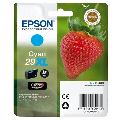 Image de Epson 29XL 6.4 ml XL cyan original cartouche d&#039;encre pour Expression Home XP 235, 245, 247, 332, 335, 342, 345, 432, 435, 442, 445