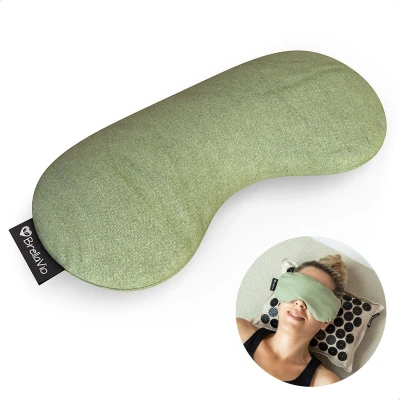 Afbeelding van BrellaVio Oogkussen Lavendel Groen Yoga Oogmasker Verzwaard Gevuld met Lavendelbloemen en Lijnzaad
