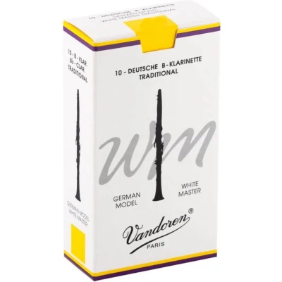 Afbeelding van Vandoren wit Master Traditional 2.5 doos met 10 rieten Riet voor Bb klarinet (Duits)