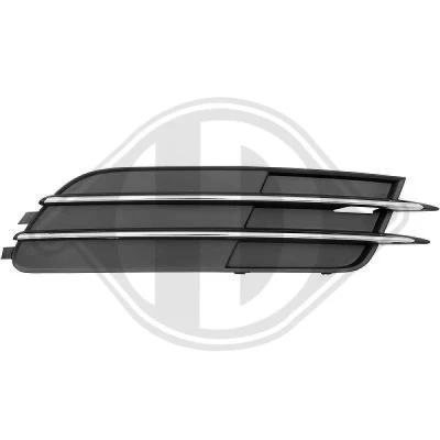 Afbeelding van DIEDERICHS 1028038 Bumper Grill rechts voor voertuigen zonder mistlampen AUDI: A6 C7 Avant, Saloon
