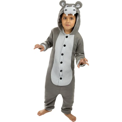 Afbeelding van FUNIDELIA Nijlpaard Kostuum Onesie voor kinderen Maat: 122 134 cm