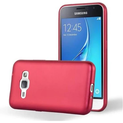 Afbeelding van Cadorabo Hoesje geschikt voor Samsung Galaxy J1 2016 in METALLIC ROOD Beschermhoes gemaakt van flexibel TPU silicone Case Cover