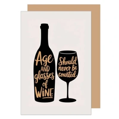 Afbeelding van Edition Seidel Hoogwaardige verjaardagskaart met envelop, wenskaart spreuk &quot;Happy Birthday&quot; voor dames en heren, wijn (G3672 SW024)