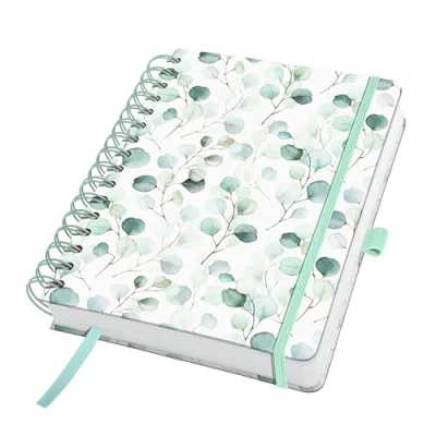 Afbeelding van Sigel spiraal notitieboek A5 Jolie hardcover 240 pagina&#039;s blanco 120 grams papier Eucalyptus Day SI JN656