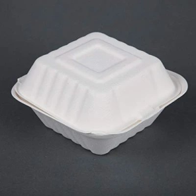 Afbeelding van Fiesta Compostable bagasse hamburgerbakjes 152mm (500 stuks)