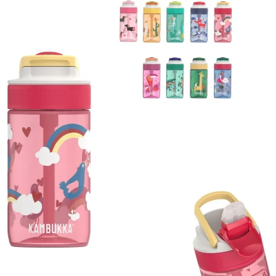 Afbeelding van Kambukka Lagoon Drinkfles voor kinderen 400ml Love Birds met geïntegreerd rietje drinkbus drinkbeker school