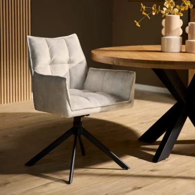 Afbeelding van Eetkamerstoel Dani Velvet Champagne