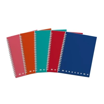 Afbeelding van Pigna 02155584M Maxi notitieboek, spiraalbinding, A4, zonder gaten en microperforatie, liniatuur 4 m, papier 80 g/m², 5 stuks