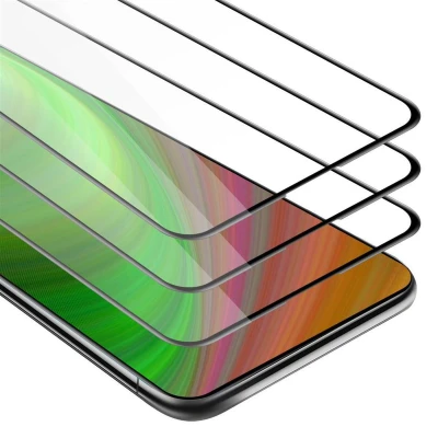 Afbeelding van Cadorabo 3x Screenprotector geschikt voor Vivo V15 Volledig scherm pantserfolie Beschermfolie in TRANSPARANT met ZWART Getemperd (Tempered) Display beschermend glas 9H hardheid 3D Touch