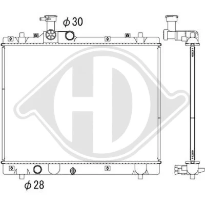 Afbeelding van DIEDERICHS DCM3902 Radiateur Aluminium 400 530 24 SUZUKI: SWIFT 4
