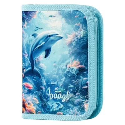 Afbeelding van Baagl Trousse pour garçons et filles d&#039;écolier à crayons d&#039;école, Dauphin,