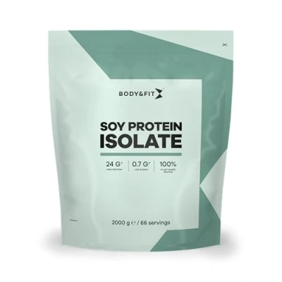 Afbeelding van Body &amp; Fit Soy Protein Isolate Vegan Proteine Poeder Soja Eiwit Isolaat 2000 gram (66 Shakes) Chocolade