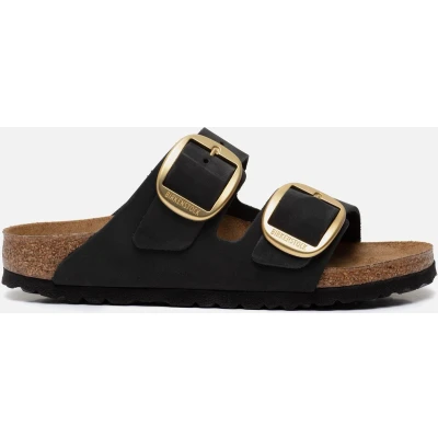 Afbeelding van Birkenstock Arizona BIG Buckle Narrow FIT Muiltjes, Dames, Maat: 39, Black Nubukleer