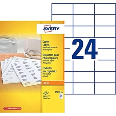 Afbeelding van Etiket Avery DP247 100 70x37mm wit 2400stuks