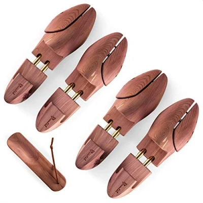 Afbeelding van Blumtal Dames en Heren Schoenspanner inc. Schoenlepel Ergonomisch design cederhout: 38 39, set van 2