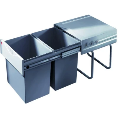 Afbeelding van Hailo Tandem Rb Inbouw Prullenbak 2 x 20 l Grijs