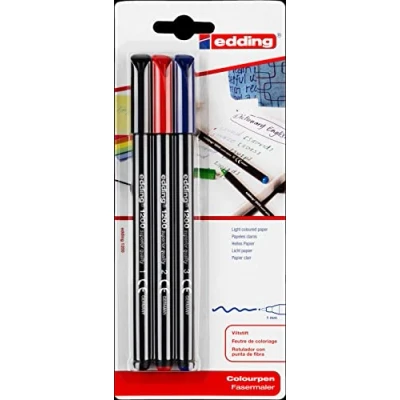 Afbeelding van Fineliner edding 1200 001 003 fijn assorti blister à 3 stuks