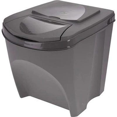 Afbeelding van Recycling prullenbak Sortibox Zwart (3 x 25 l)