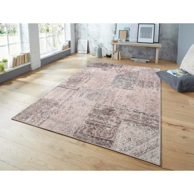 Afbeelding van Vlakweef Tapijt/Vloerkleed Denain Elle Decoration Lichtroze 200x290 Cm