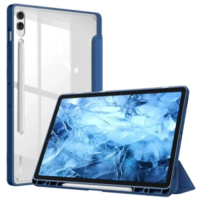 Afbeelding van Fintie Hybride beschermhoes voor Samsung Galaxy Tab S9 FE / Plus 12,4 inch 2023 tablet met penhouder Schokbestendige transparante harde achterkant