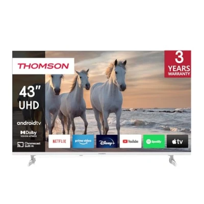 Afbeelding van Thomson 43UA5S13W 2023 UHD TV wit Smart Android (WiFi, HDR, Triple Tuner DVB C/S2/T2, spraakbesturing)