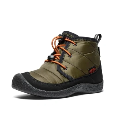 Afbeelding van KEEN Howser 2 Chukka waterdichte laarzen, uniseks, kinderen, Dark Olive Gold Flame