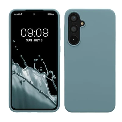 Afbeelding van kwmobile telefoonhoesje geschikt voor Samsung Galaxy A55 5G Hoesje met siliconen coating Smartphone case in antieksteen