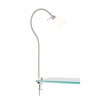 Afbeelding van Klemlamp Jam, kap van stof, nikkel/wit