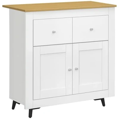 Afbeelding van HOMCOM Dressoir Spaanplaat 78x35x80cm Wit