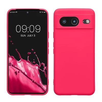 Afbeelding van kwmobile telefoonhoesje geschikt voor Google Pixel 8 Hoesje smartphone Precisie camera uitsnede TPU back cover in neon roze