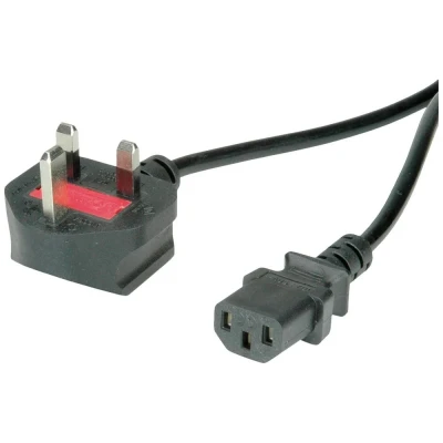 Afbeelding van VALUE UK stroomkabel, recht IEC Female, 10A, zwart, 3 m