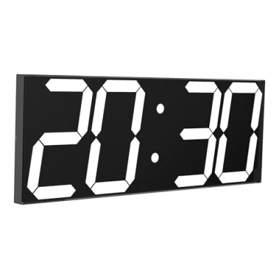 Afbeelding van CHKOSDA wandklok met countdown functie, 6 inch LCD digitaal, automatische helderheidsaanpassing, afstandsbediening, grote kalender voor thuis, slaapkamer, kantoor wit