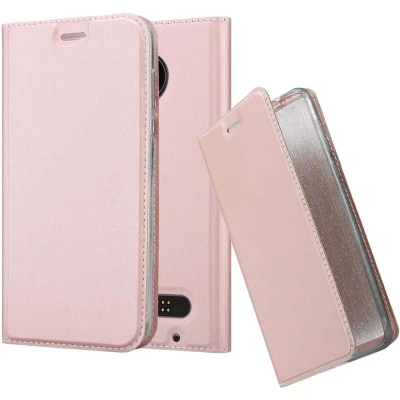 Afbeelding van Cadorabo Hoesje geschikt voor Motorola MOTO Z2 PLAY / FORCE in CLASSY ROSE GOUD Beschermhoes met magnetische sluiting, standfunctie en kaartvakje Book Case Cover Etui