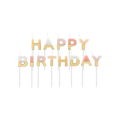 Afbeelding van Folat Kaarsenset &#039;Happy Birthday&#039; pale pastel