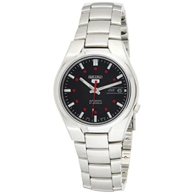 Afbeelding van Seiko Automatisch analoog horloge met roestvrijstalen band SNK617K1, Zwart/Grijs, armband, armband
