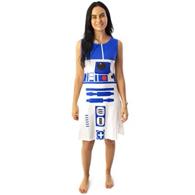 Afbeelding van Star Wars R2D2 Kostuum Jurk Dames Cosplay Droid Wit Kleding, Wit.