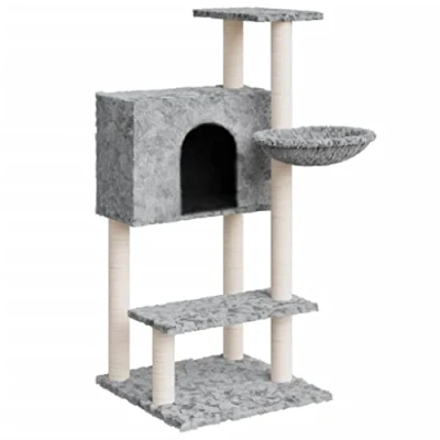 Afbeelding van Kattenmeubel met sisal krabpalen 108,5 cm lichtgrijs